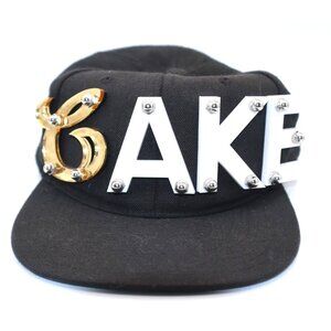 Snapback Hat 3D Bold Embellished "Cake" Design Gold Paisley Accents By Paislee